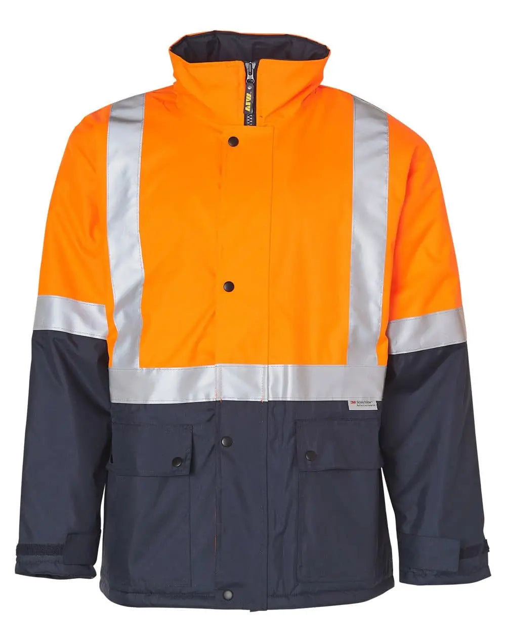 Two-tone Hi Vis Rain Proof Jacket With Quilt Lining SW28A Metro Workwear.